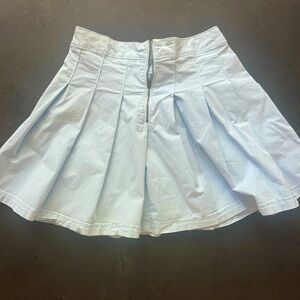 Pastel Blue Pleated Mini Skirt